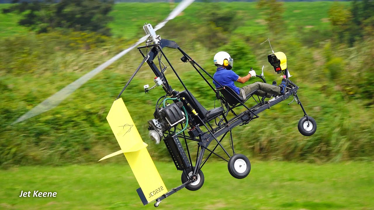 Rotor Flight Dynamics Dominator Tandem BGC Trainer Gyrocopter Takeoff, Flight & Landing