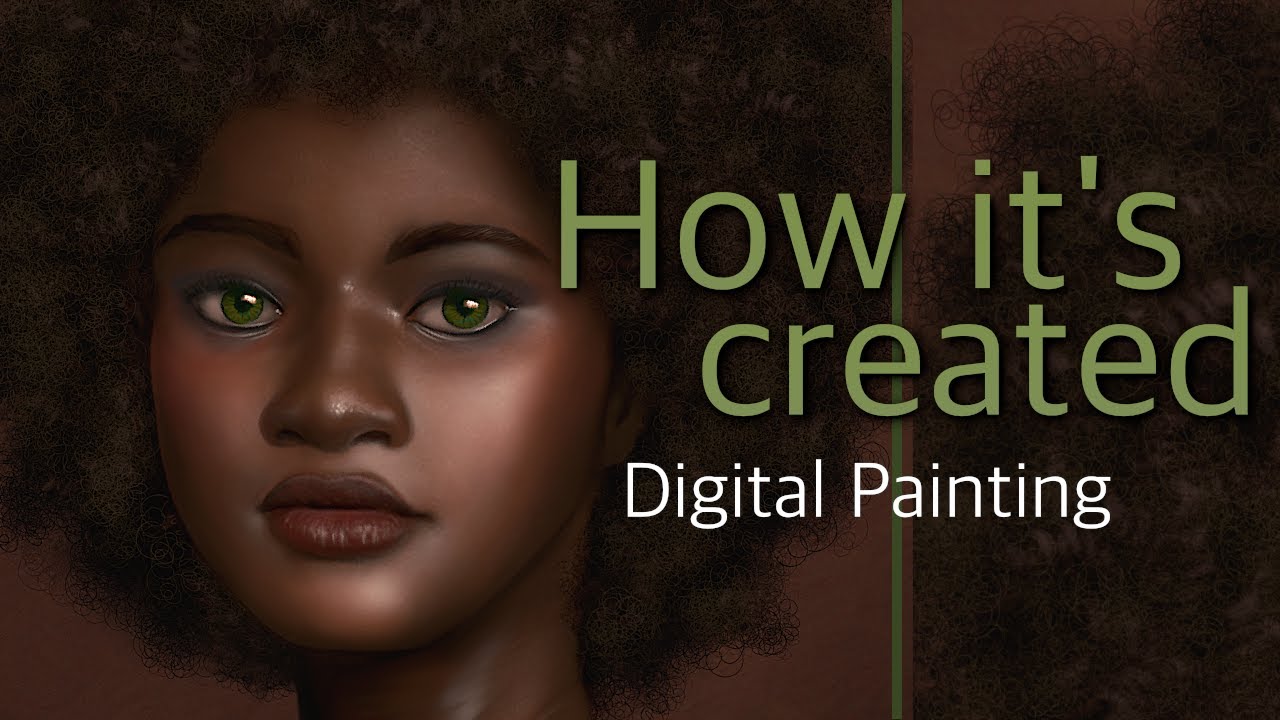 How I Paint Natural Black Hair in GIMP 👑  Satisfying Time-Lapse Digital Art of Beautiful Black Queen