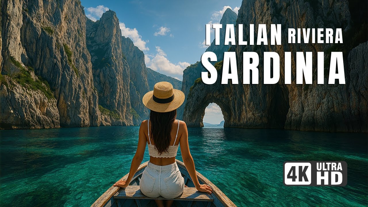 Sardinia 4K - Italian Riviera with Relaxing Music & Best Seaview | Calming Nature Film