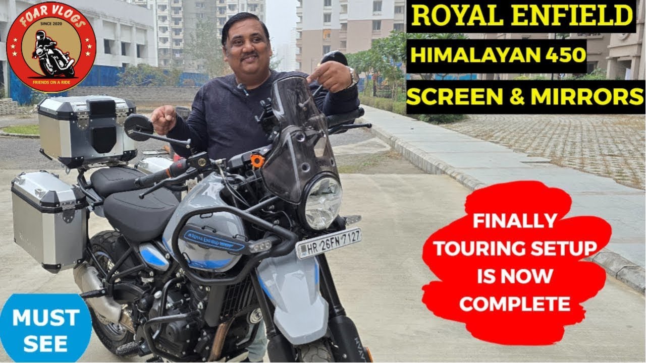 Enhance Your Himalayan 450: Touring Screen & Mirror Installation Made Easy 😎😎😎Amazing🔥🔥 Vlog No 667