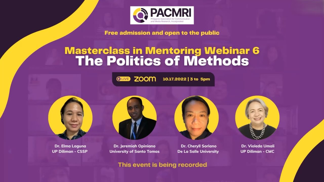 PACMRI 2022 Masterclass in Mentoring 6 - The Politics of Methods