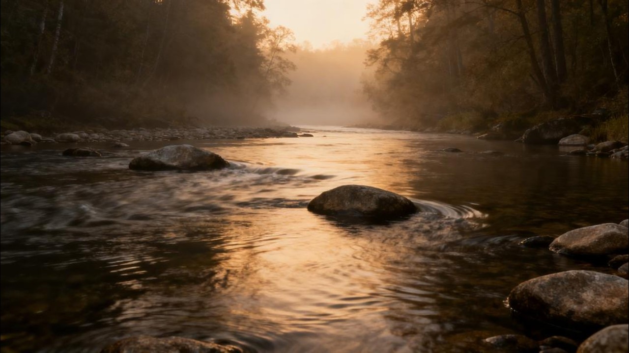 ASMR Steady River Flow 🌊 Relaxing Deep Sleep White Noise – No Birds, No Music