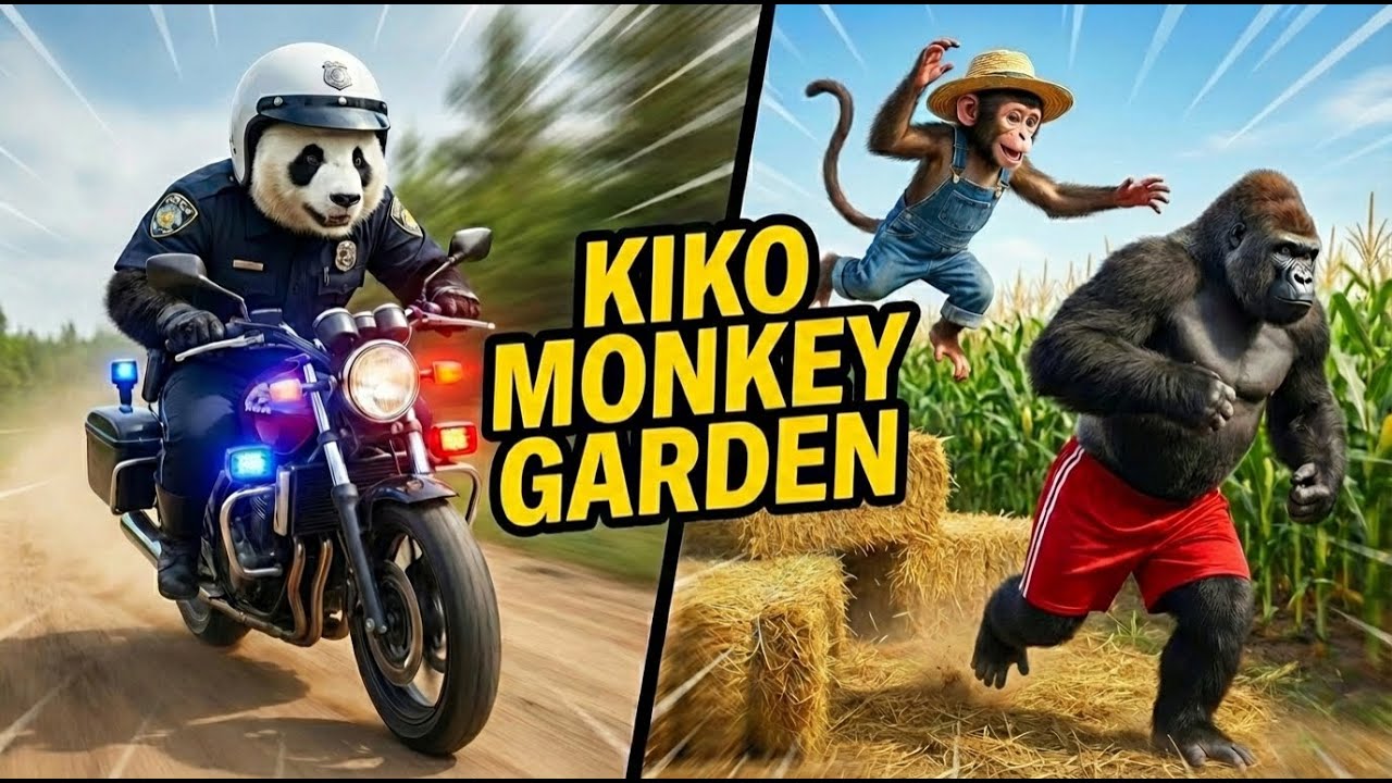 Monkey Prisoner Steals a Tractor Full of Corn! 🌽 Kiko & Police Pao Chase Gorilla Gorak  KikoMonkey