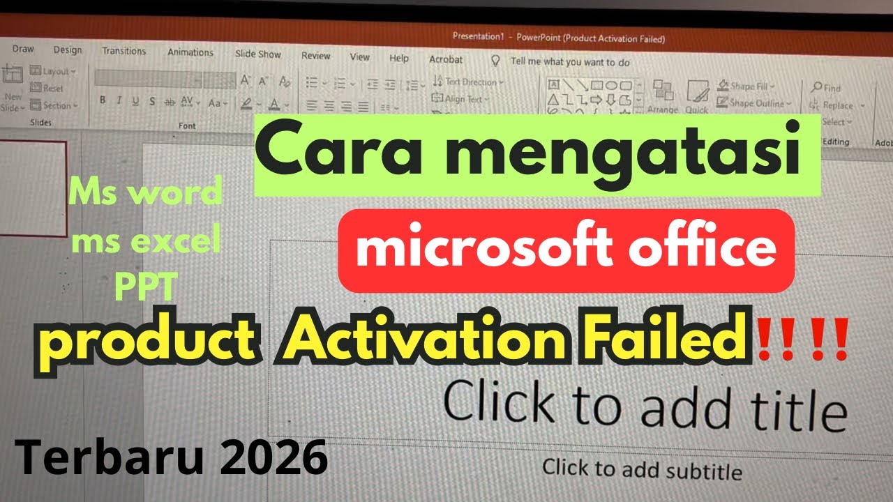 Cara Mengatasi Microsoft Office Activation Failed di Word, Excel & PowerPoint | 100% Berhasil
