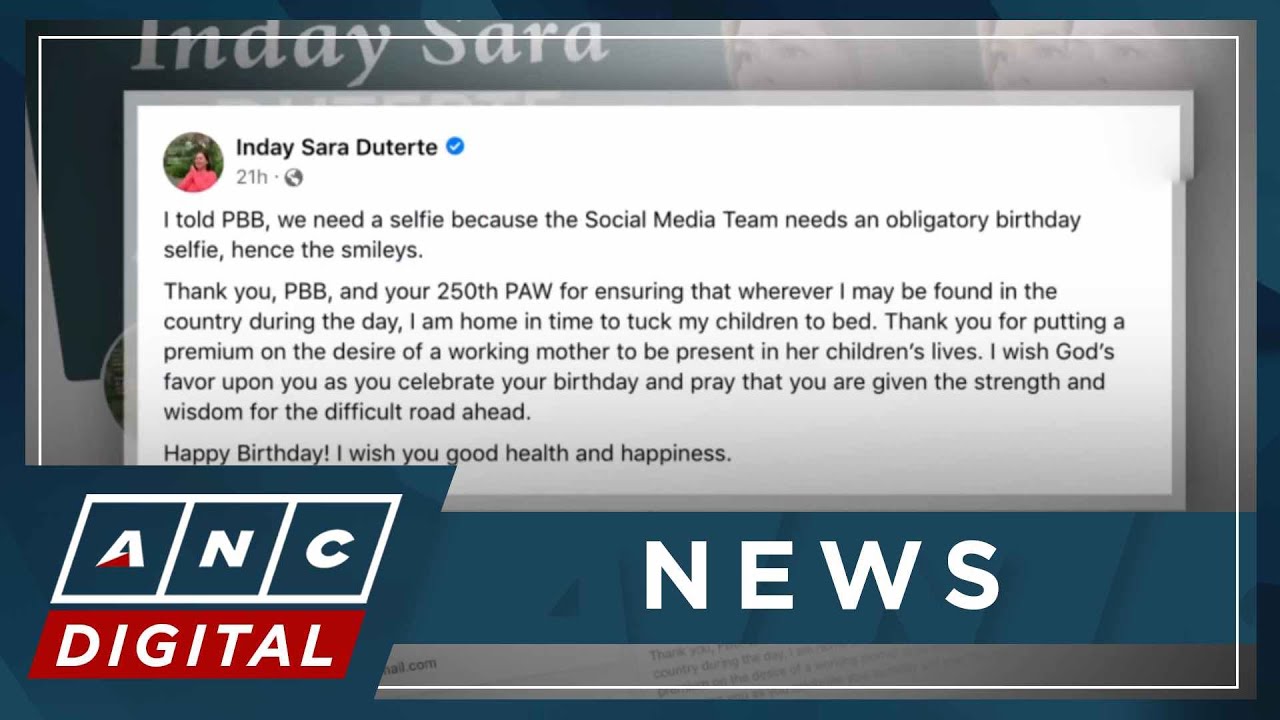 VP Sara Duterte thanks Bongbong Marcos for letting her use PAF aircraft | ANC