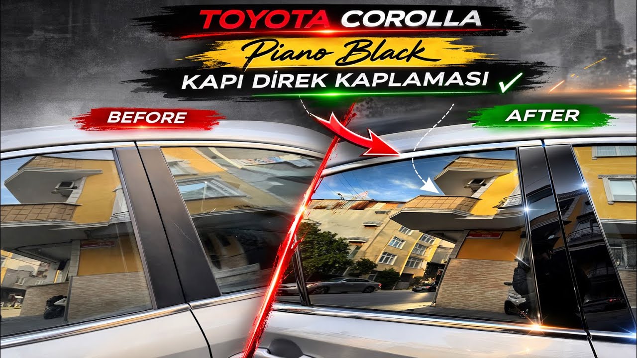 Toyota corolla hibrit piano black kapı direk kaplaması nasıl yapılır