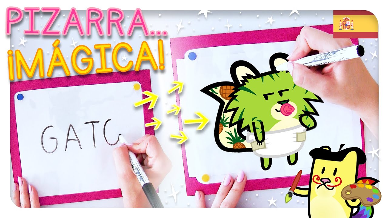 Cómo HACER una PIZARRA MÁGICA ✨ PINTA y BORRA 🖍 VUELTA al COLE con Gato Rainbow & Gata Moon 💕