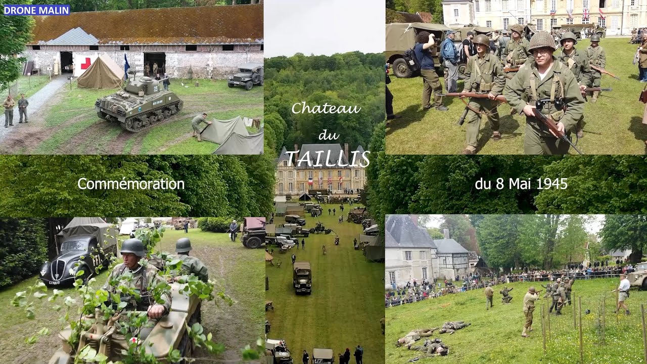 Vidéo aérienne de la commémoration du 8 mai 1945 en Normandie