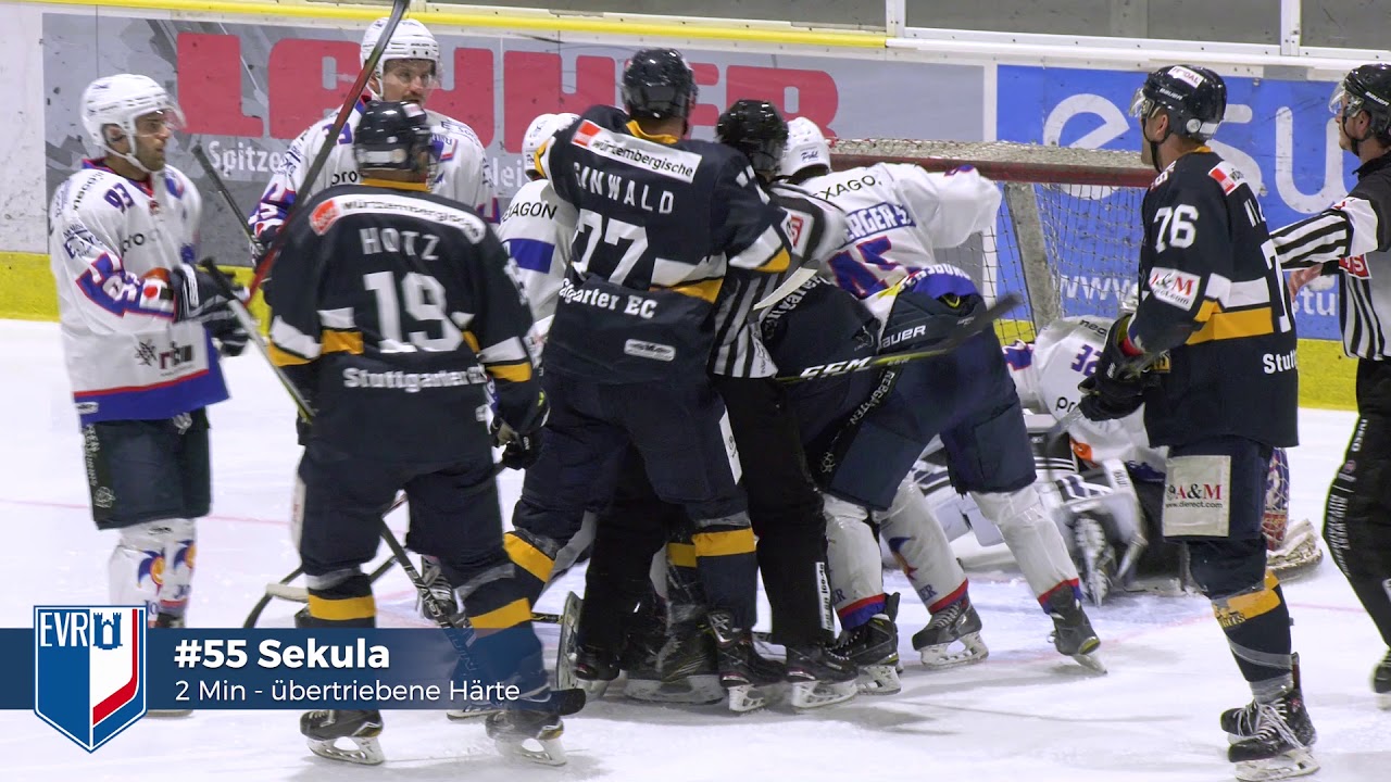 Tore, Highlights und fragwürdige Szenen vom Eishockey Spiel der Stuttgart Rebels gegen Ravensburg