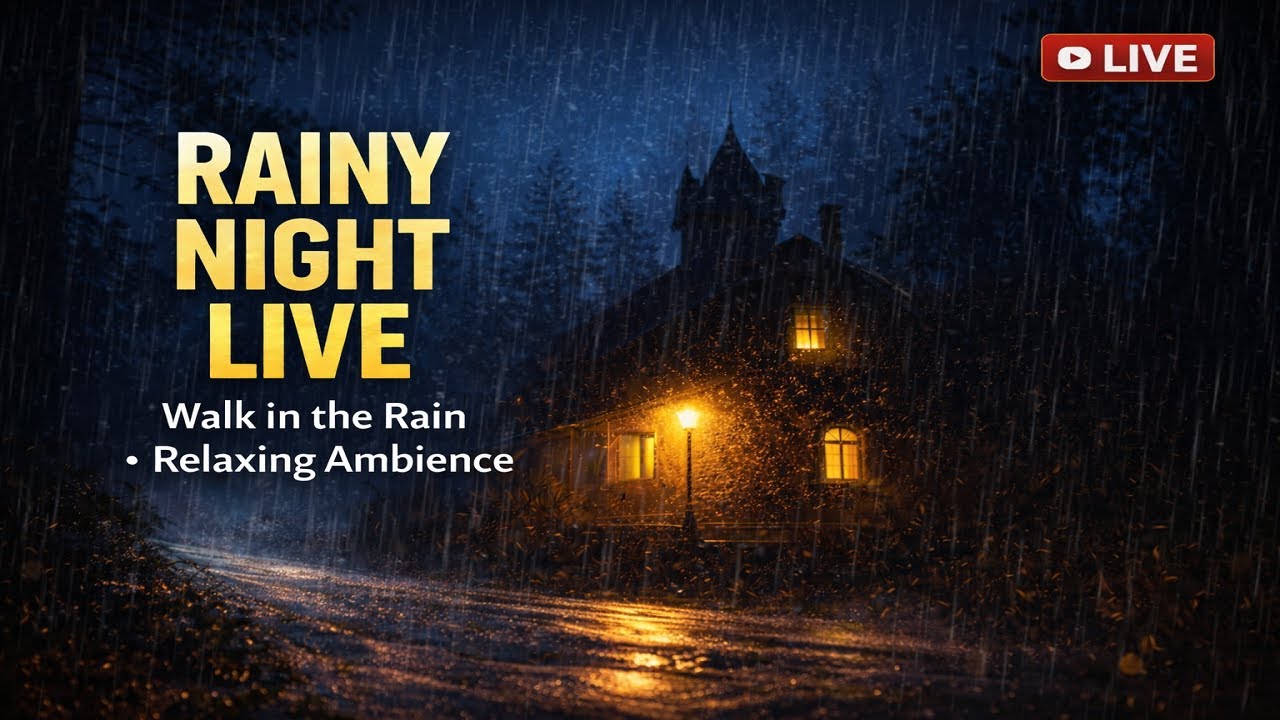 Gentle Rain Sounds on a Cabin Window 🌧 (No Ads) | Peaceful Dark Room for Deep Sleep & Relaxation