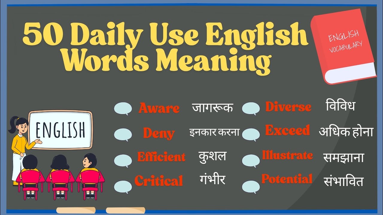 50 daily use english words meaning | Daily Use Words for Spoken English, Reading English 