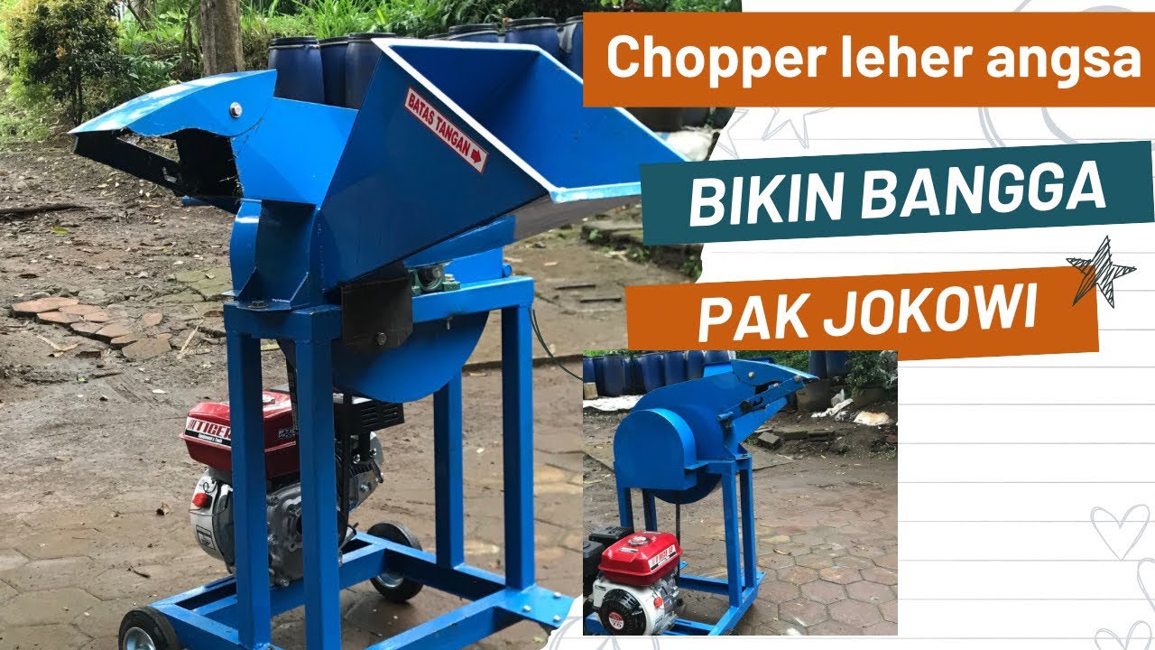 Wow.. masukin rumputnya banyak banget..|| mesin chopper leher angsa pendek|| #mesinchopper
