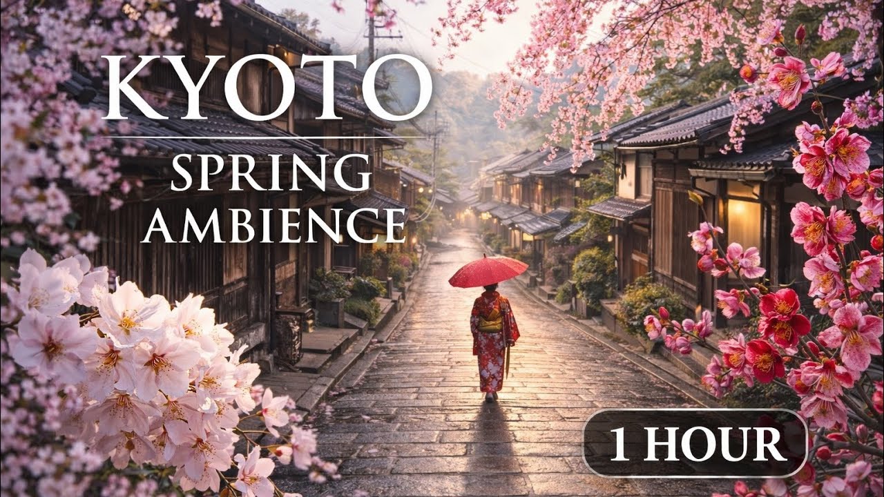 Kyoto Spring Ambience 🌸 Japanese Zen Music for Study, Sleep, Meditation & Relaxation (1 Hour)