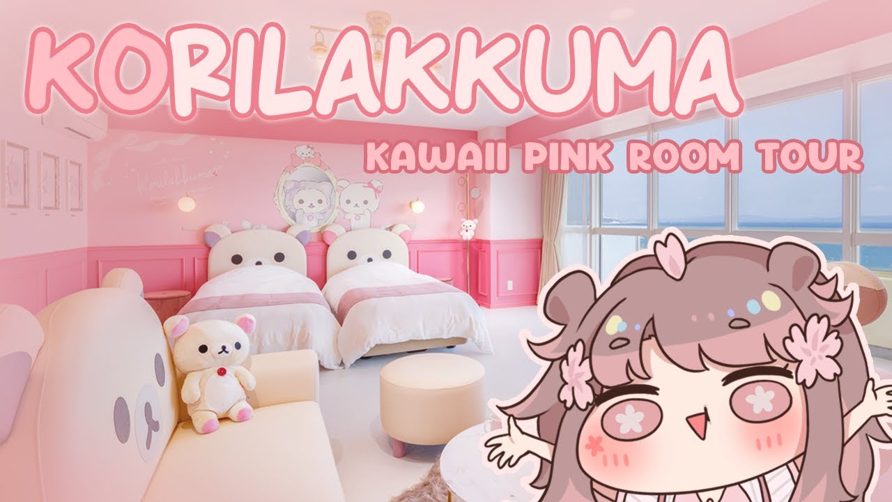 Cutest hotel room in Japan?!✨ Korilakkuma kawaii pink room tour 🌸コリラックマルームツアー 💕 マホロバマインズ三浦