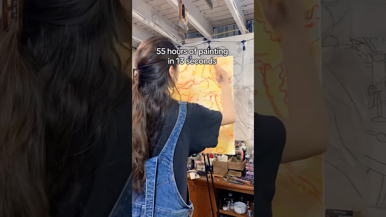 55 hours of painting in 12 seconds 🍪🎨! #youngartist #fy #foodart #cookies #art #artist #tutorial
