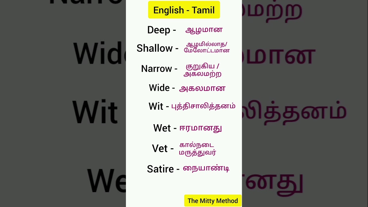 English words for beginners 