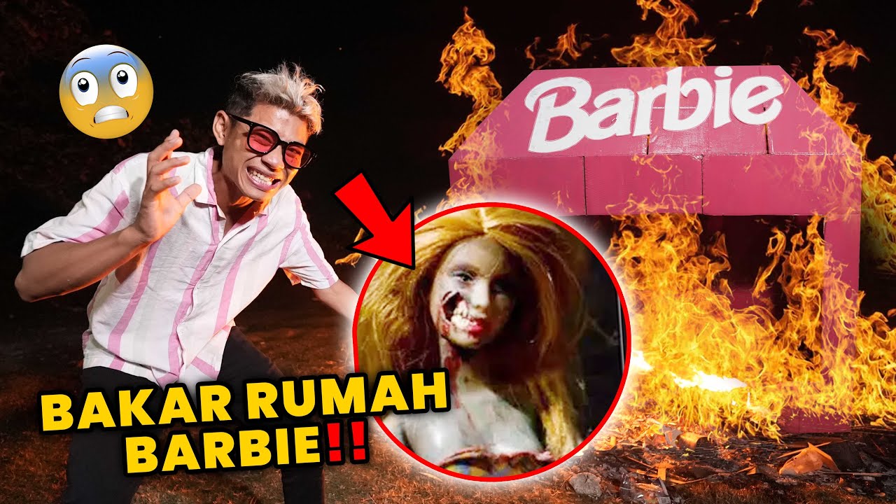 KITA BAKAR RUMAH BARBIE BERHANTU INI TEPAT TENGAH MALAM!! ADA SOSOK PENAMPAKAN ANEH!!