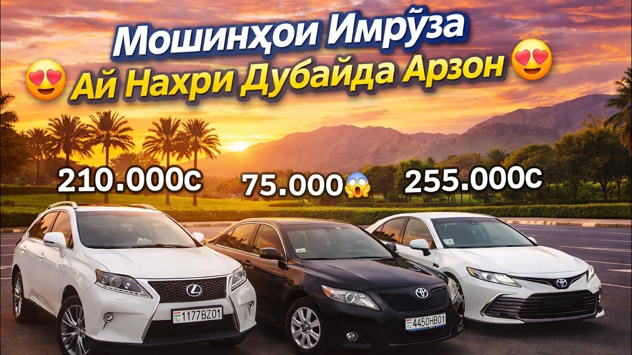 Мошнхои Имруза 05.02.2026🚘Модель TOYOTA CAMRY/🚘Модель TOYOTA PRIUS/LEXUS RX350/MERCEDES BENZ 211/BMW