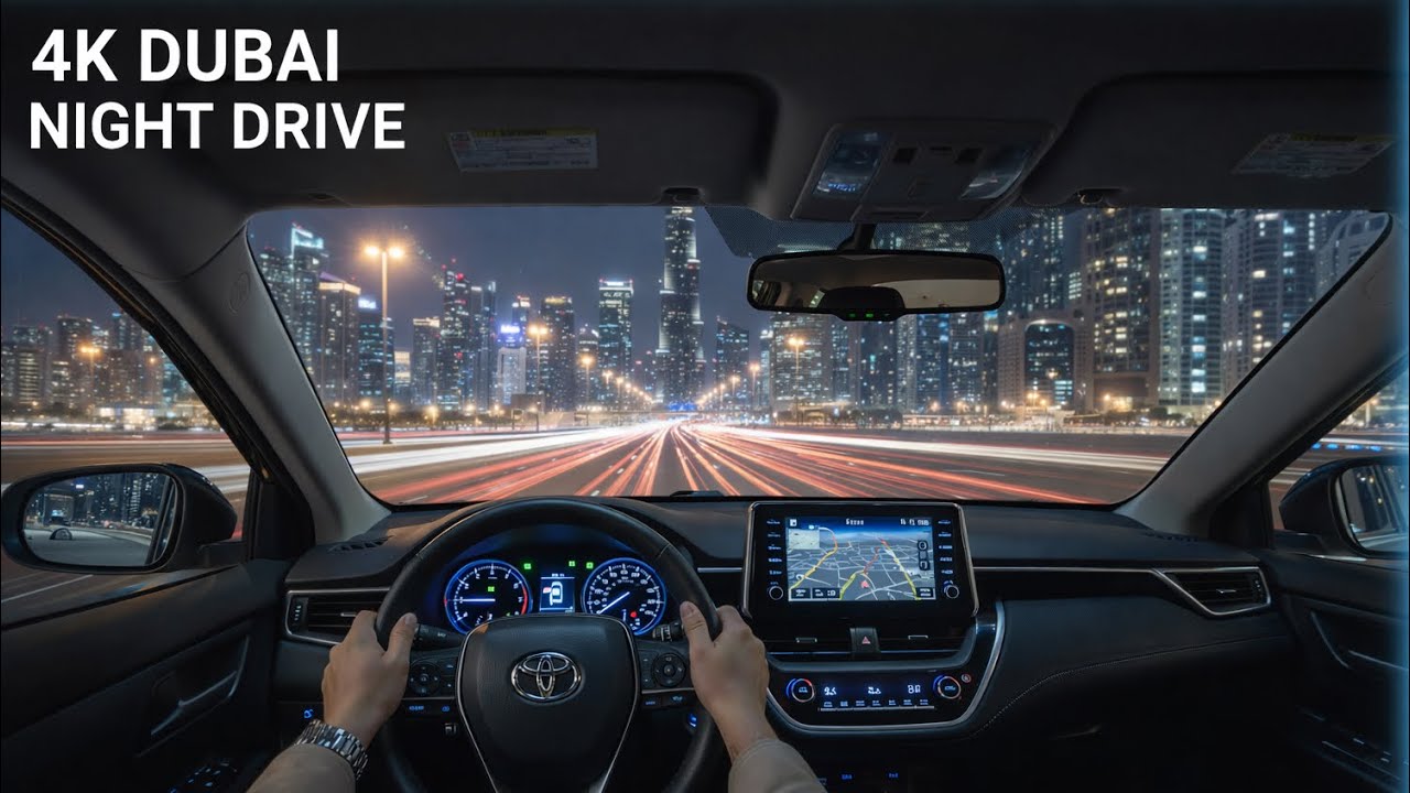 Night Drive in Dubai UAE 🇦🇪 4K city lights & Roads