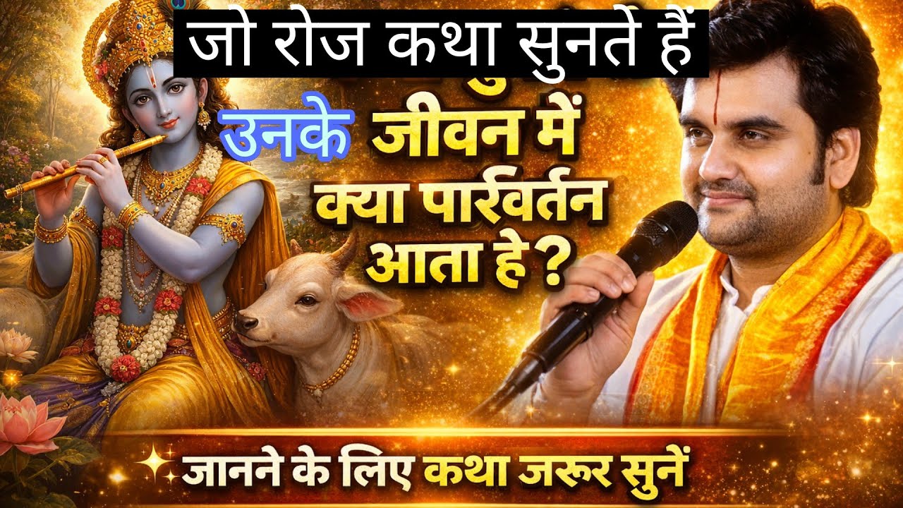 जो रोज कथा सुनते हैं उनके कथा सुनने से जीवन में क्या परिवर्तन आता है #indreshupadhyayji #trending 