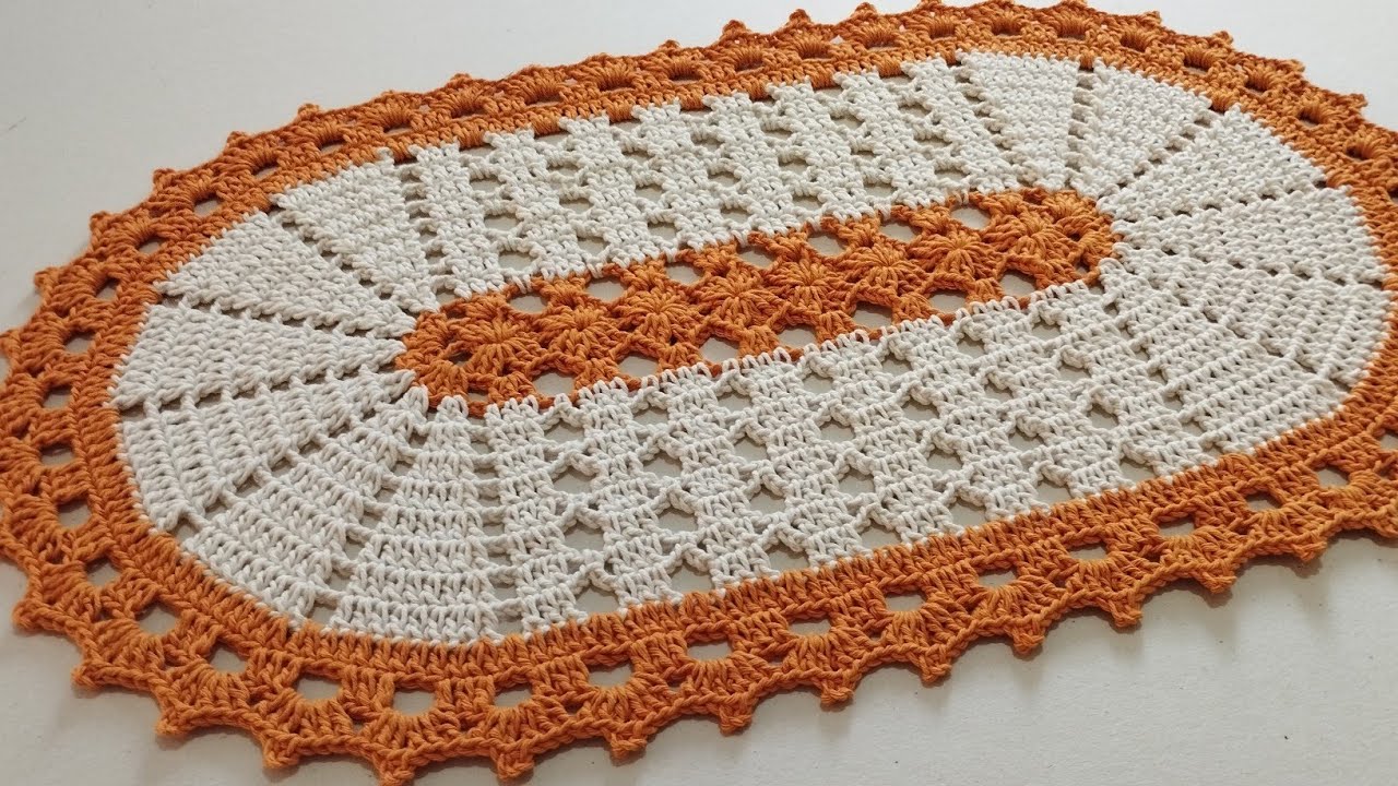 TAPETE OVAL DE CROCHÊ FÁCIL ECONÔMICO 250g