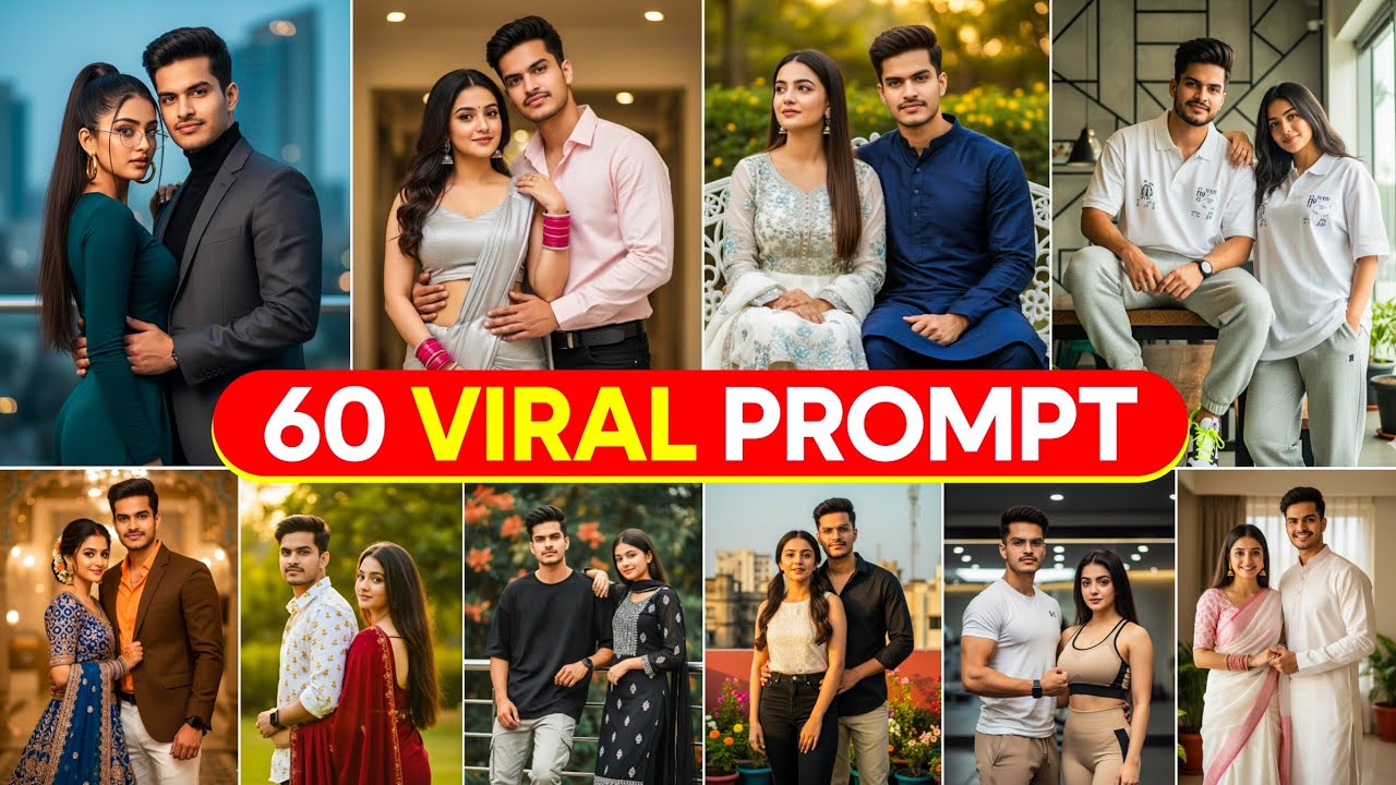 60 NEW COUPLE PHOTO GEMINI PROMPT | NEW TRENDING COUPLE AI PHOTO EDITING | AI PHOTO KAISE BANAYE