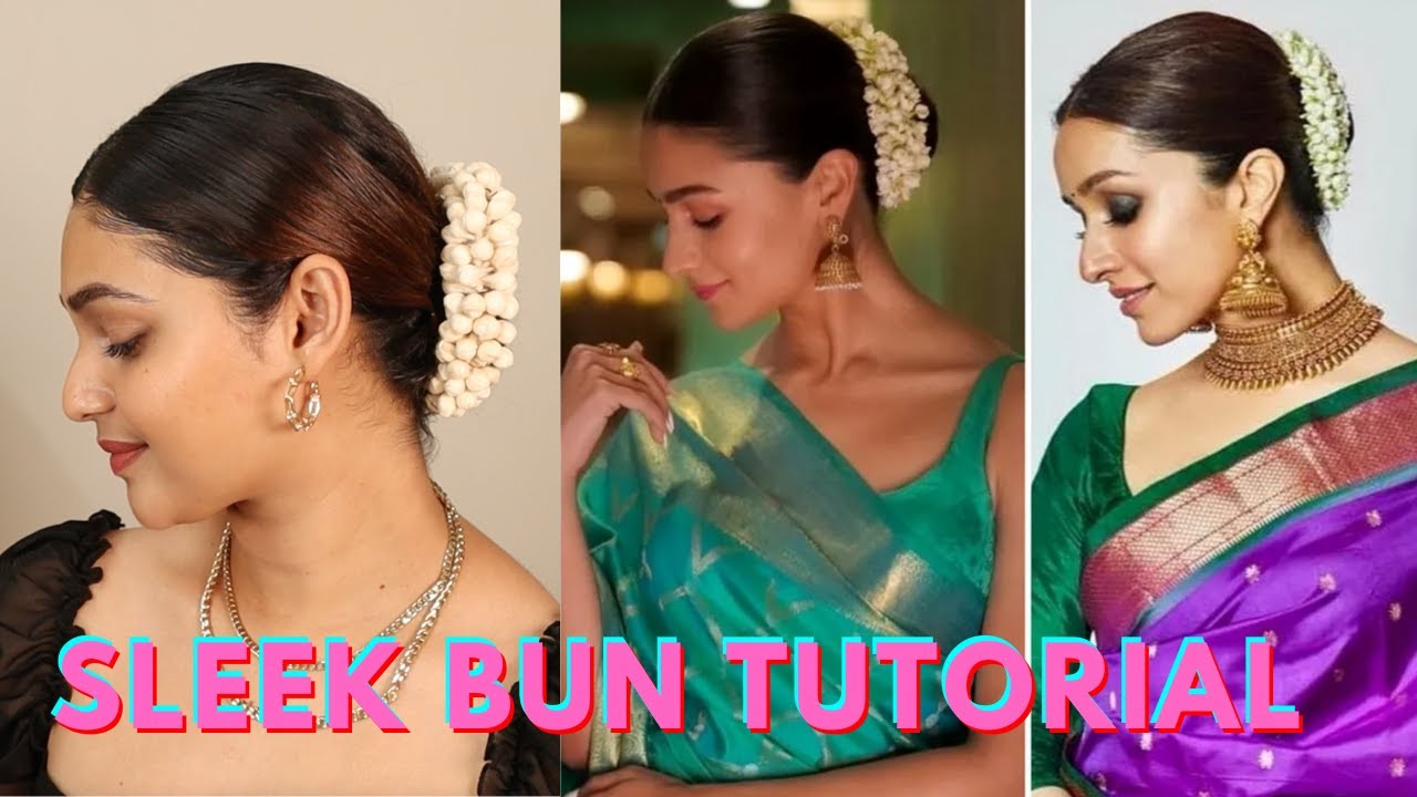 How to do Sleek Bun on Curly Hair | Alia Bhatt Inspired Sleek Bun Hairstyle Tutorial |Easy hairstyle