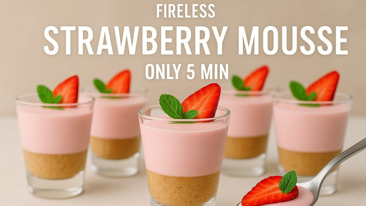 Won 1st Prize in 5 Min. Fireless Cooking Recipes for Competition Soft Tasty Strawberry Mousse Shots