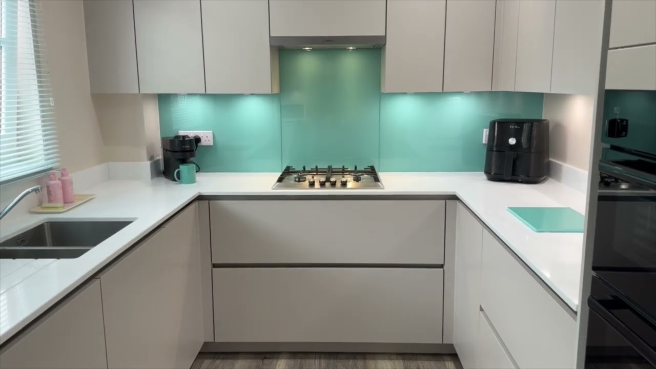 Nobilia Riva Sand Concrete Modern Fitted Kitchen in Giffnock