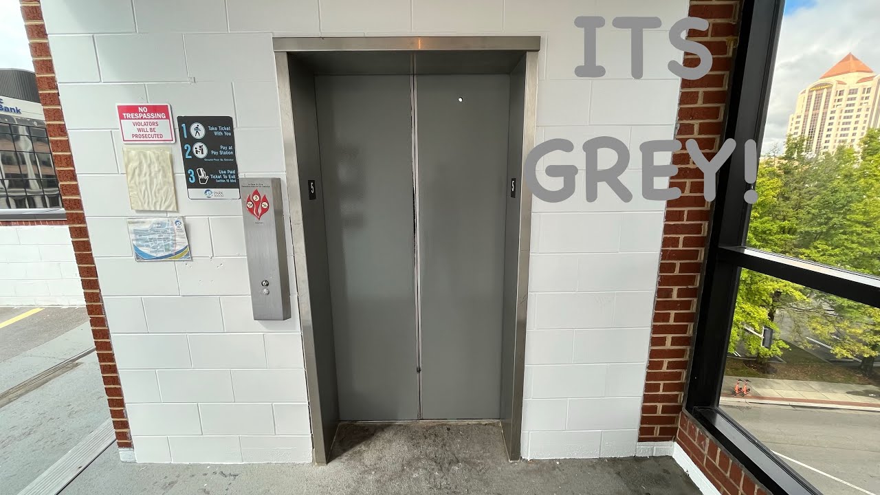 The Elmwood Garage Elevator in Roanoke, VA  has been painted! It is grey!