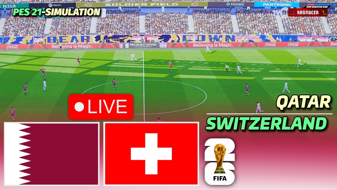 🔴Qatar vs Switzerland | FIFA World Cup 2026 | Full Match | PES 21 Football Simulation