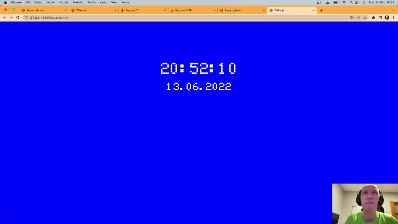 Ile do wakacji? HTML + CSS + JS