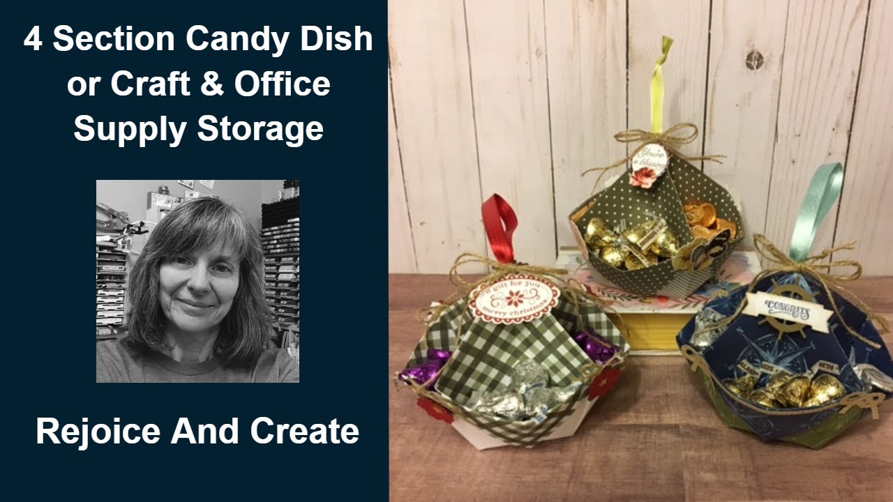 4 Section Candy Dish or Desk Supply Storage 3D papercraft tutorial