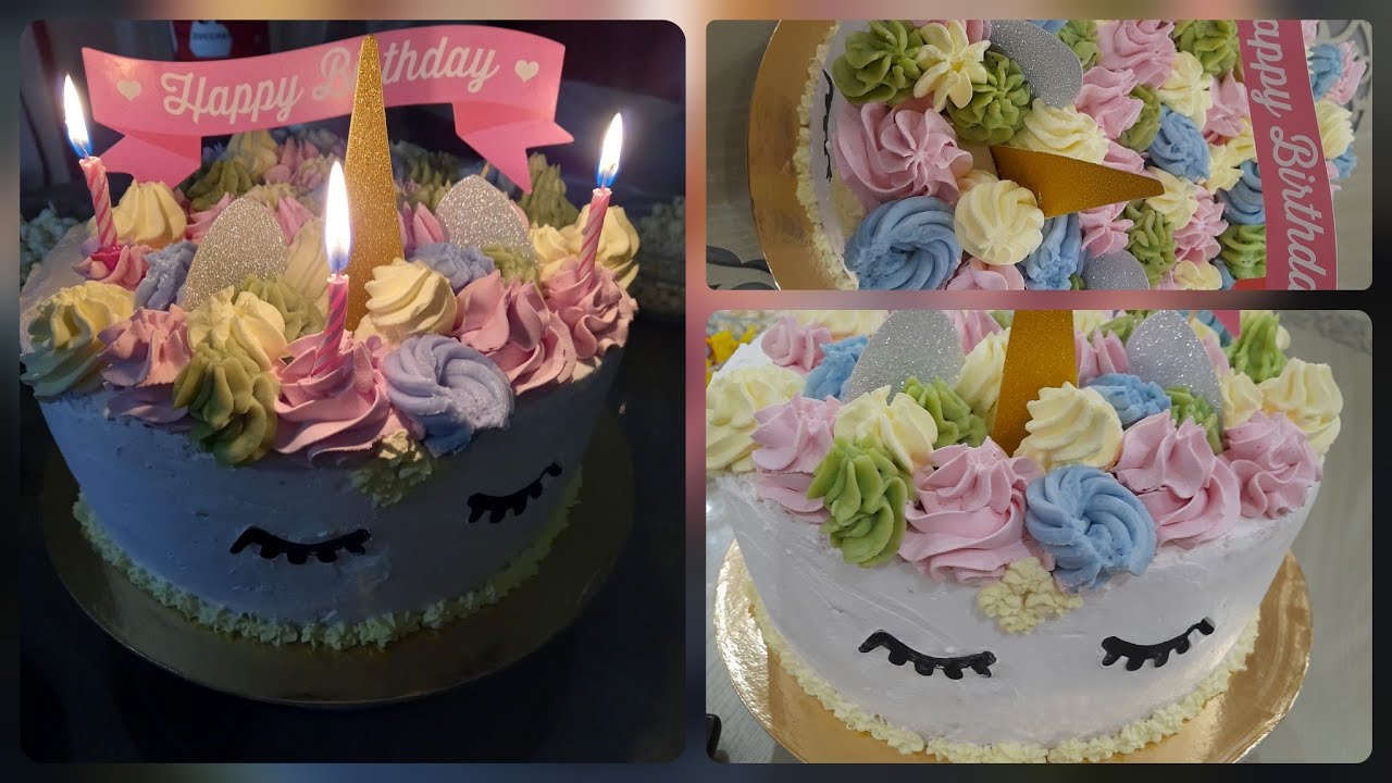 طريقة تزين كيك ديزاين بطريقة سهلة ومبسطة للمبتدئين/cake design unicorn