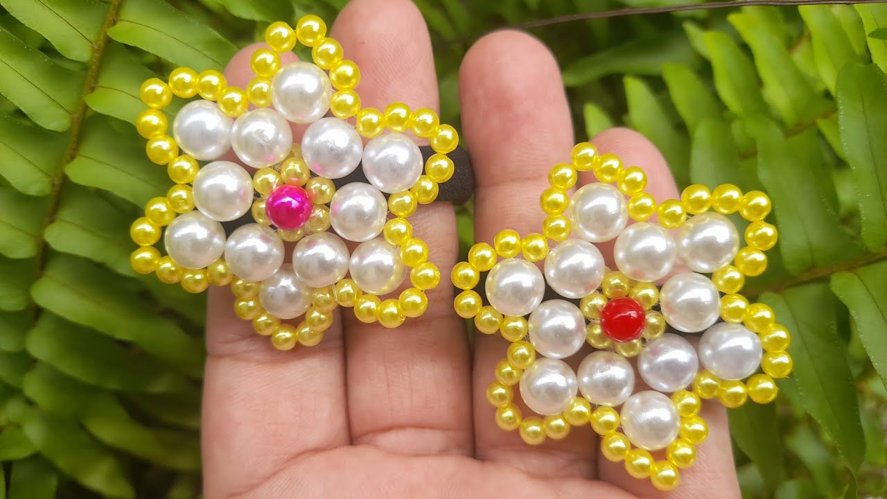 Xuxinha rabico com pérolas ideia para iniciantes #diy #miçangas #xuxinha