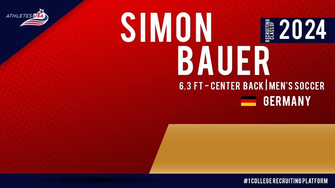 Men's Soccer | Center Back | Simon Bauer, Germany | Highlights | Recruit 2024