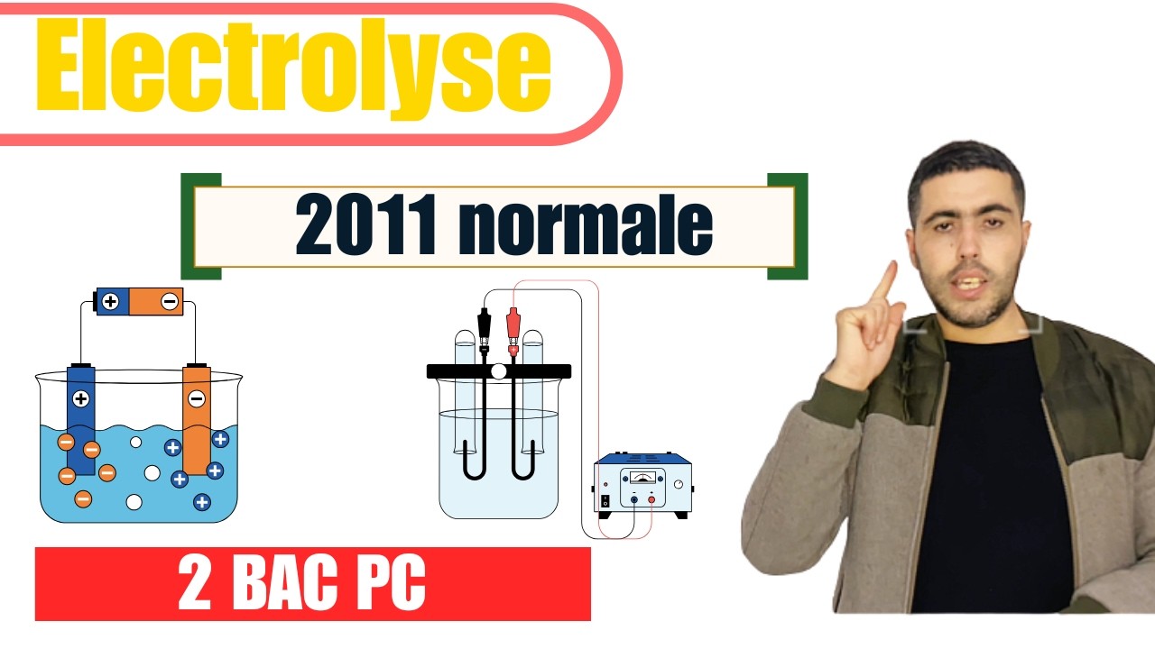 Electrolyse BAC SM PC  | Extrait National 2008-2025 + Correction PC 2011 (Normale)