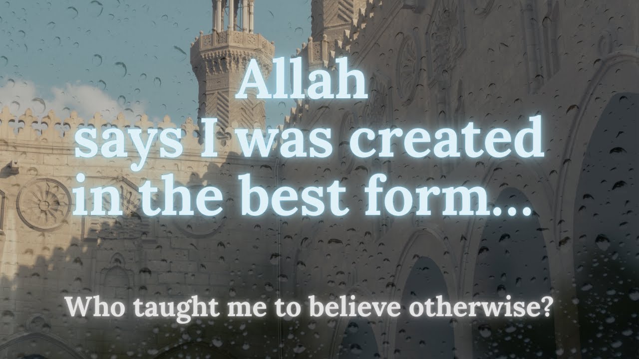 Allah says I was created in the best form… who taught me to believe otherwise?