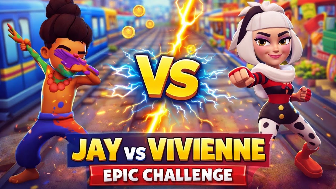 Jay vs Vivienne 😱 Epic Subway Surfers Challenge