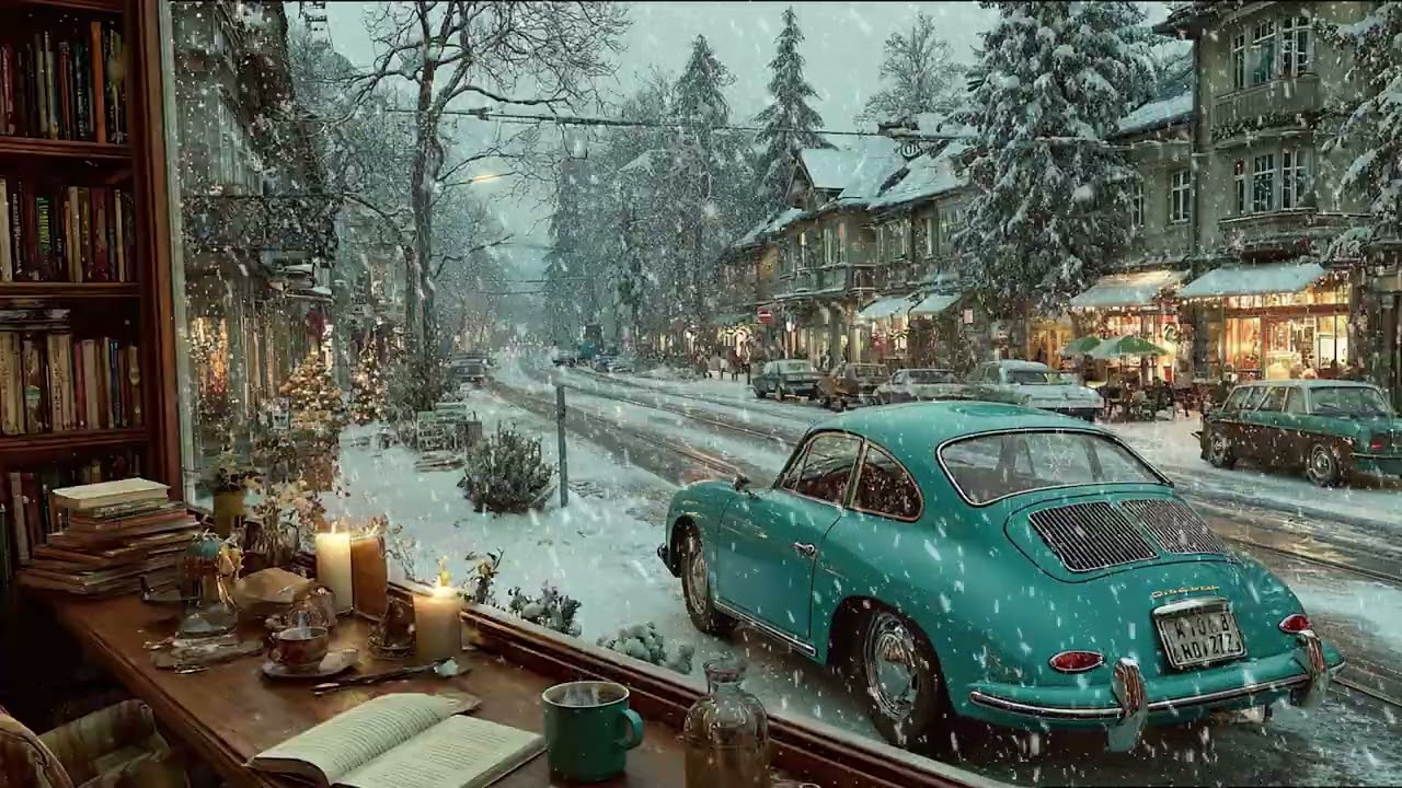 Quiet Winter Evening with Crackling Fireplace and Gentle Wind | Peaceful Ambience for Deep Sleep