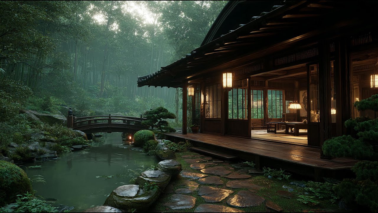 Let The Rain In Japanese Garden be Your Companion 🍀 Accompanying You  to Inner Peace