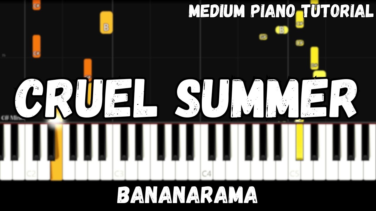 Bananarama - Cruel Summer (Medium Piano Tutorial)