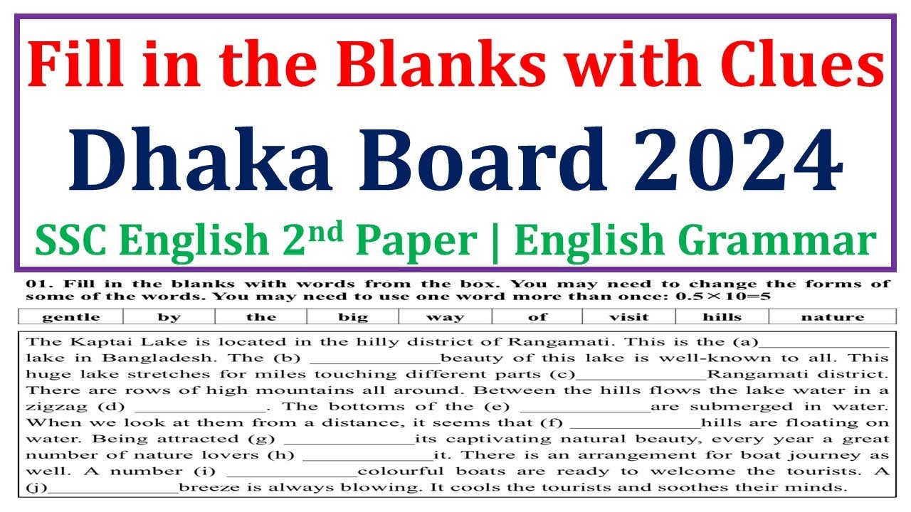 Fill in the Blanks with Clues | Dhaka Board 24 | SSC English 2nd Paper | English Grammar | Caliber