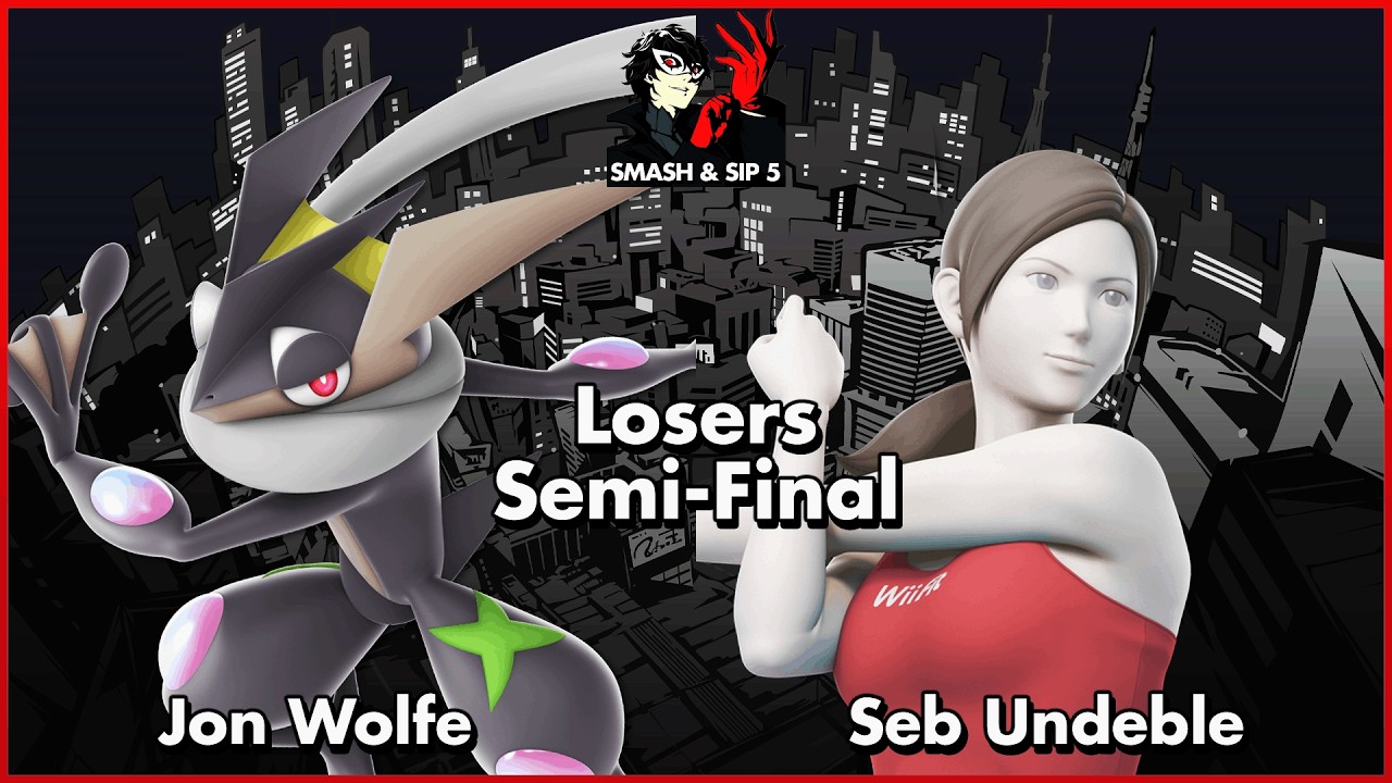 Smash & Sip 5: Losers Semi-Final | Jon Wolfe (Greninja) V.S. Seb Undeble (Wiit Fit Trainer)
