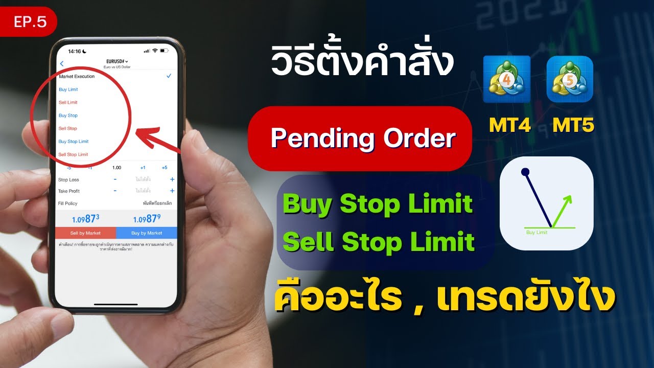 วิธีตั้งซื้อขายใน mt4, mt5 / Pending Order คืออะไร Buy Limit, Sell Limit, Buy Stop, เทรด forex ยังไง