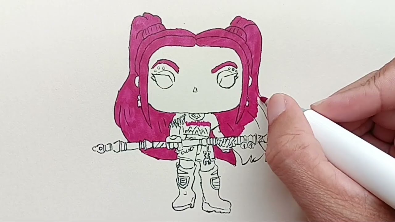 Drawing Funko Pop Mira from Kpop Demon Hunters
