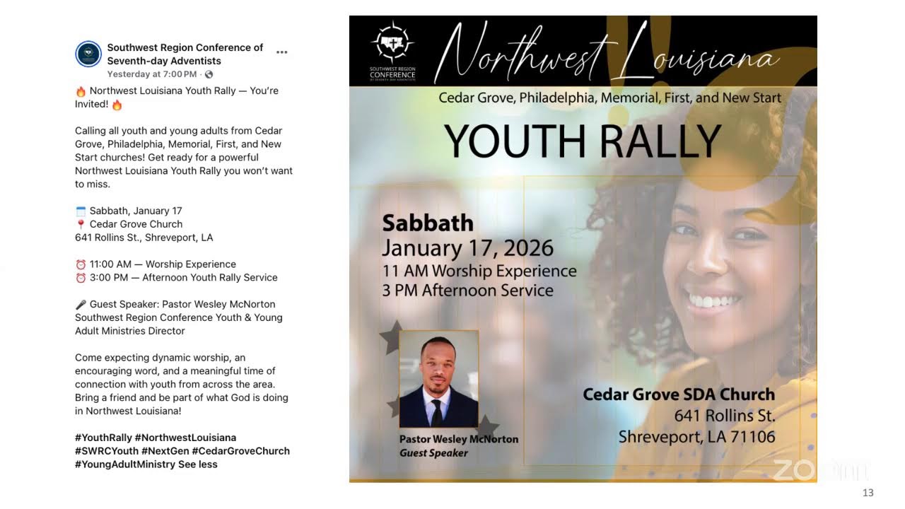 PHILADELPHIA SDA CHURCH Friday Night Vespers 1/16/26