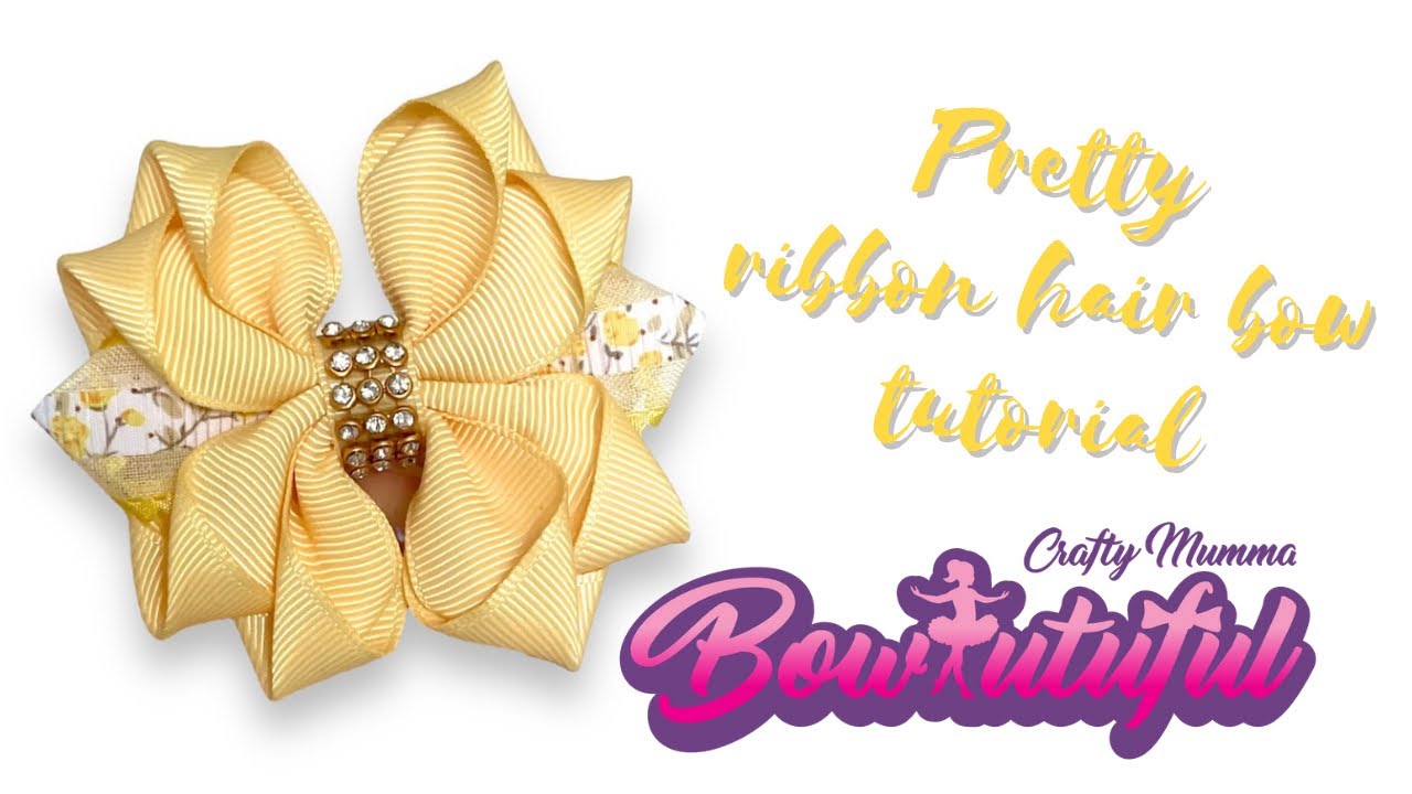 Handmade ribbon hair bow tutorial using 1” wide ribbon / how to make hair bows