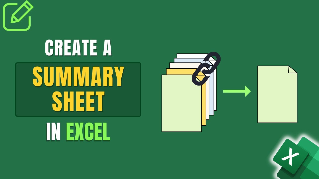 How to Create a Summary Sheet in Excel