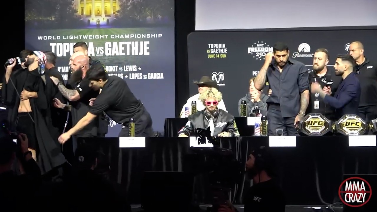 Josh Hokit gets INTO IT with Alex Pereira & Ilia Topuria, get ESCORTED OFF THE STAGE